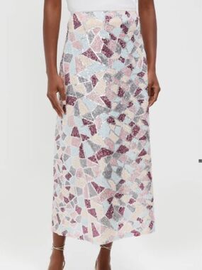 Tuckernuck Sequin Flare Arden Maxi Skirt NWT Small Wedding Guest Resort